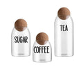 Glass Tea & Coffee Jars With Cork Lid