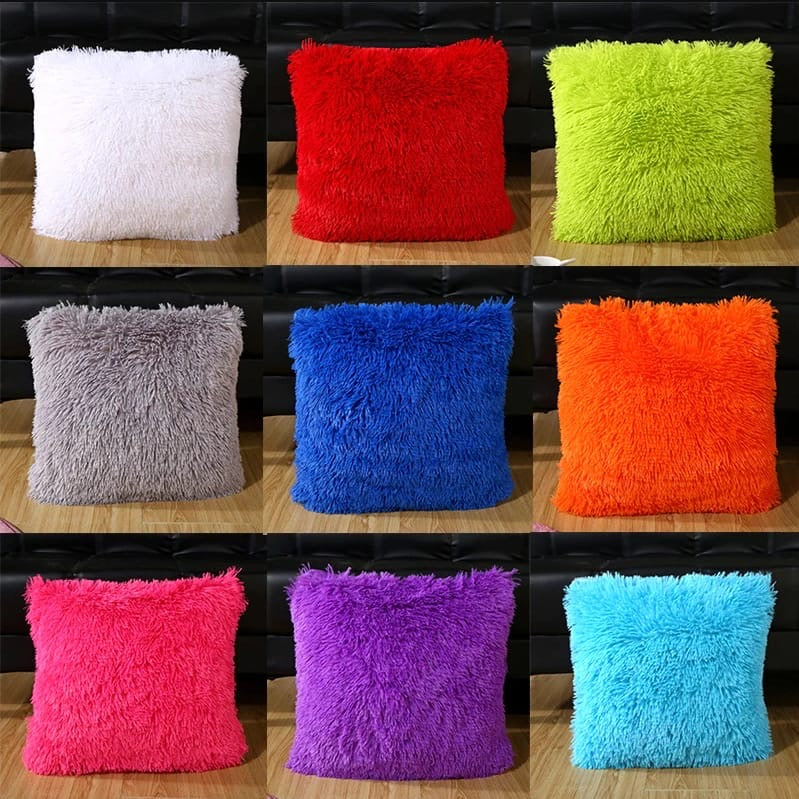 Faux Fur Scatter Cushion Plush Pillow (Set of 2)