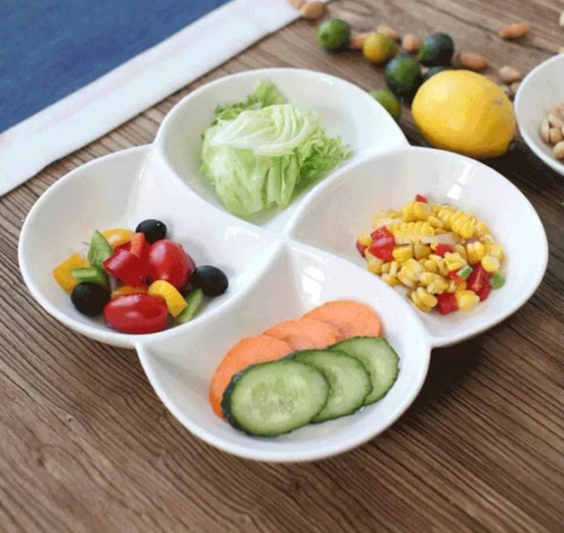 4-Compartment Multipurpose Partitioned Serving Plate