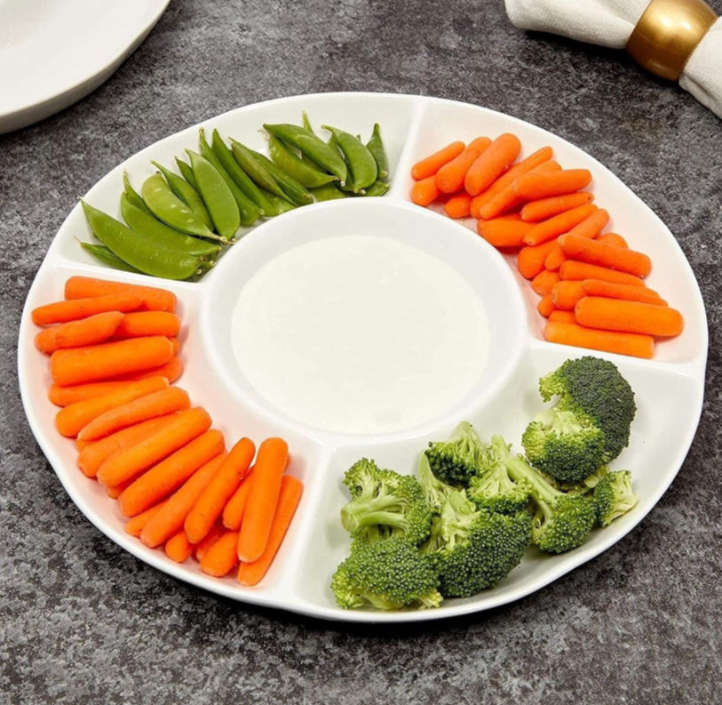 Ceramic 5 Grid Platter 24.5cm - 2 Sets