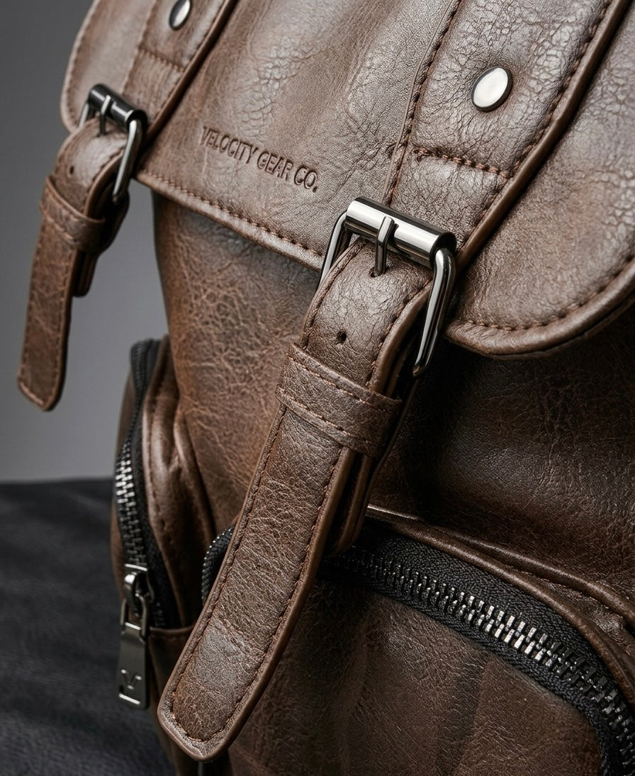 City Traveler Vintage Leather Backpack