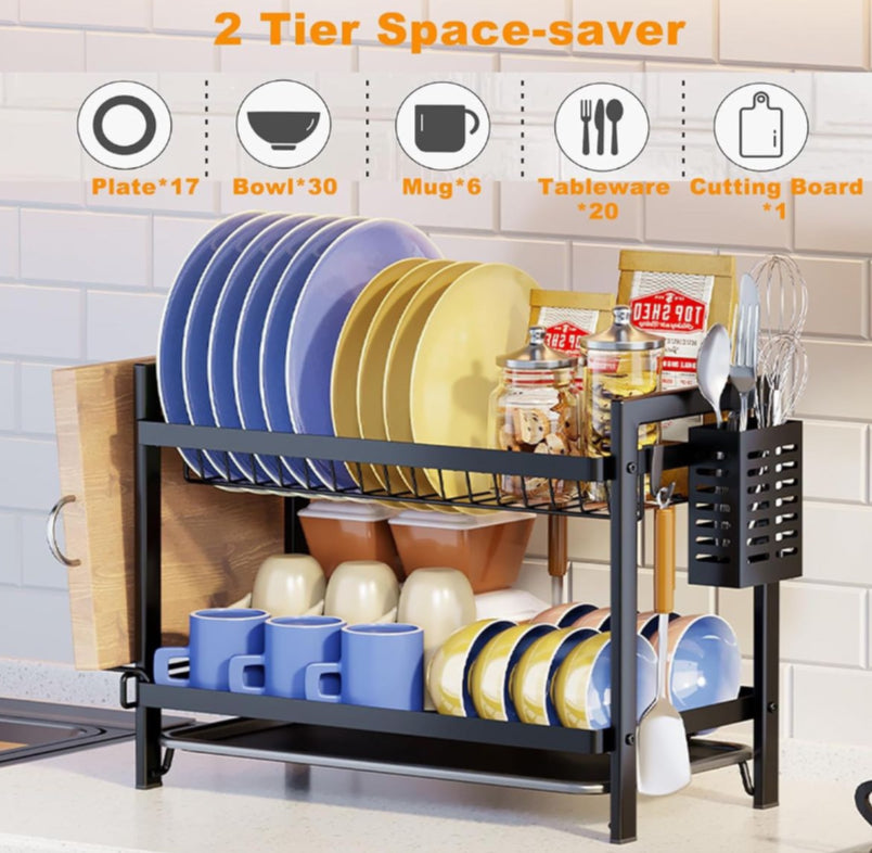 New Elements Dish Rack - Carbon Black