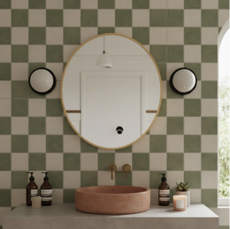Round 60cm Mirror - Light Wood