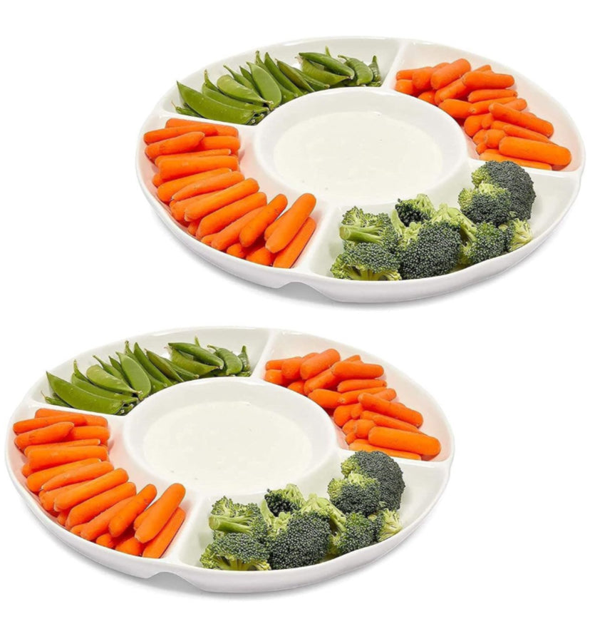 Ceramic 5 Grid Platter 24.5cm - 2 Sets