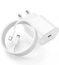 20W PD Fast Charger For iPhone with USB-C to Lightning Cable
