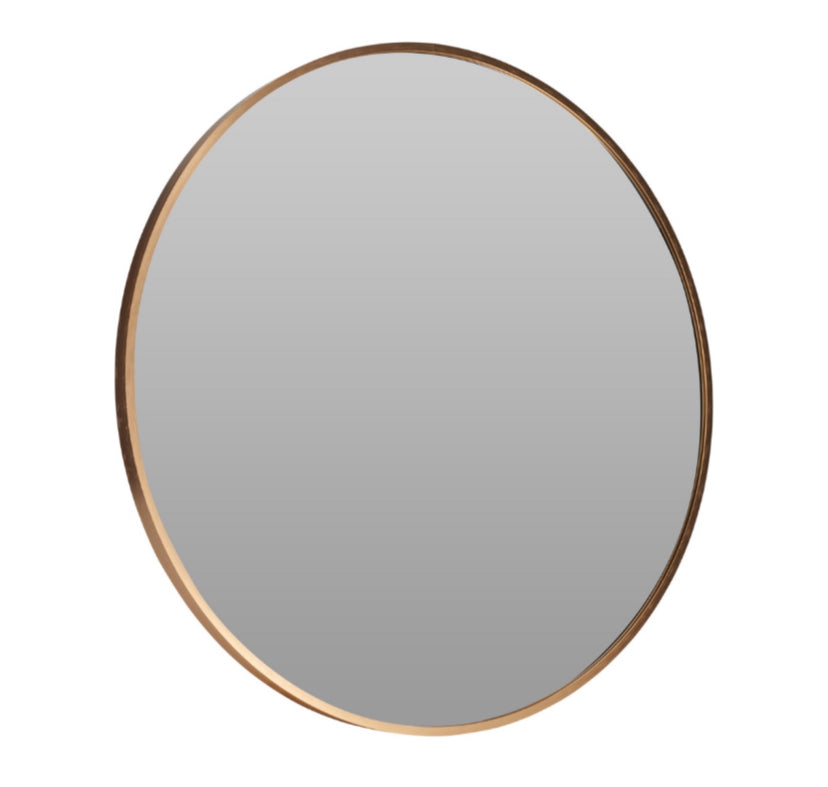 Round 60cm Mirror - Light Wood