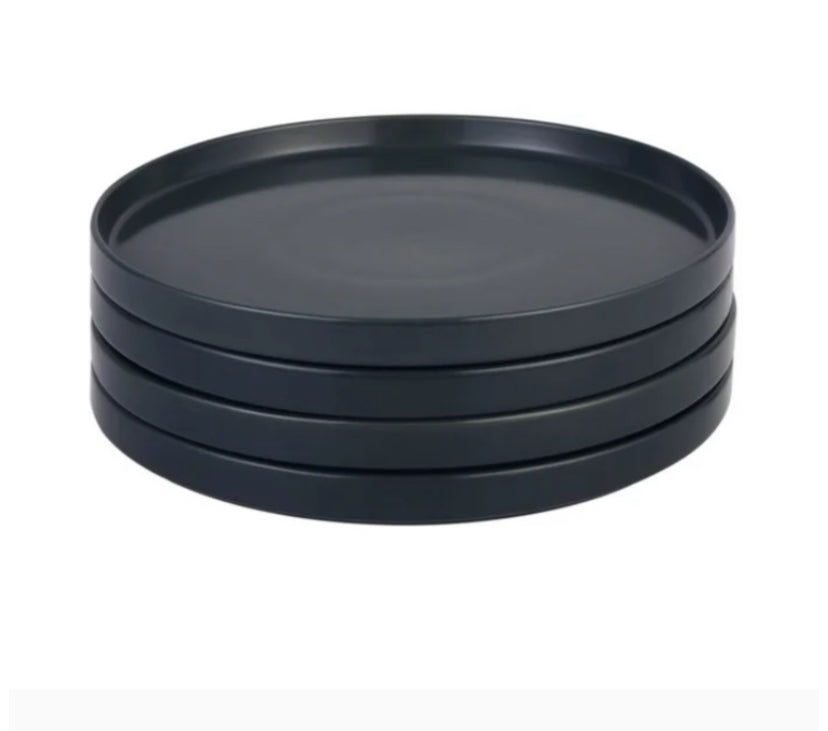 Stoneware Dinner Plate - 27cm - Pack of 4 - Black