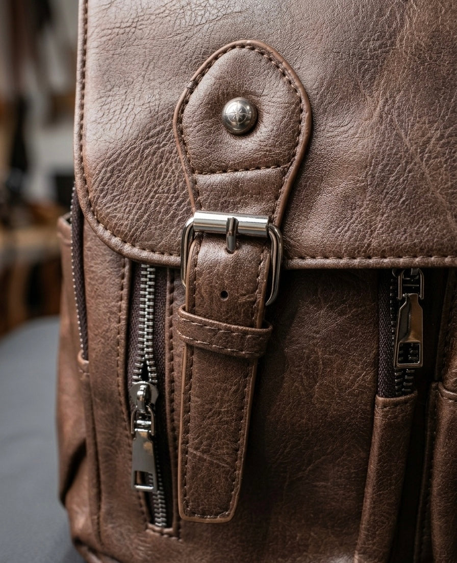 City Traveler Vintage Leather Backpack