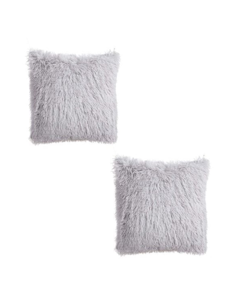 Faux Fur Scatter Cushion Plush Pillow (Set of 2)