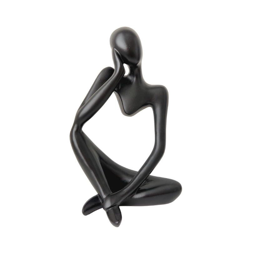 Nordic Scandinavian Black Resin Thinker Figurine Ornament Home Decor