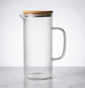 Nordic Inspired Glass Jug with Bamboo Lid 1.2L