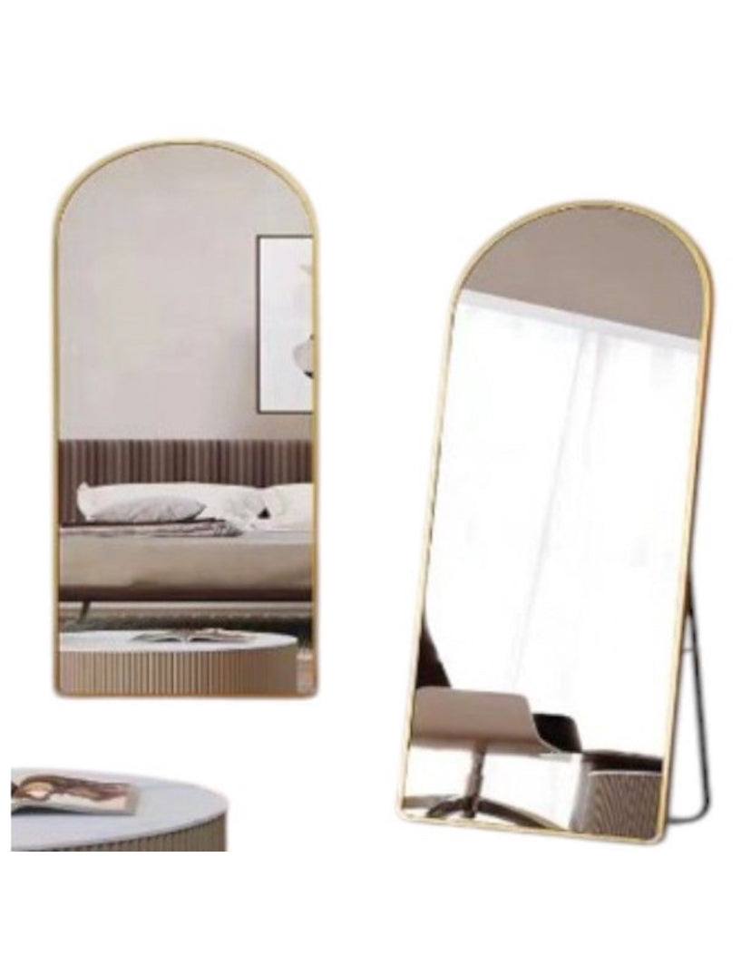 177cm x 77cm Arched Full-Length Mirror gold